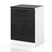 Szafka Kuchenna Stojąca Z Blatem 3 Szuflady 60cm Spremium Czarny Połysk