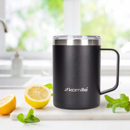 KUBEK TERMICZNY stalowy TERMOS do kawy herbaty z uchwytem KAMILLE 360ml na Arena.pl