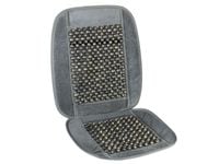 Mata koralikowa obszyta welurem, szara