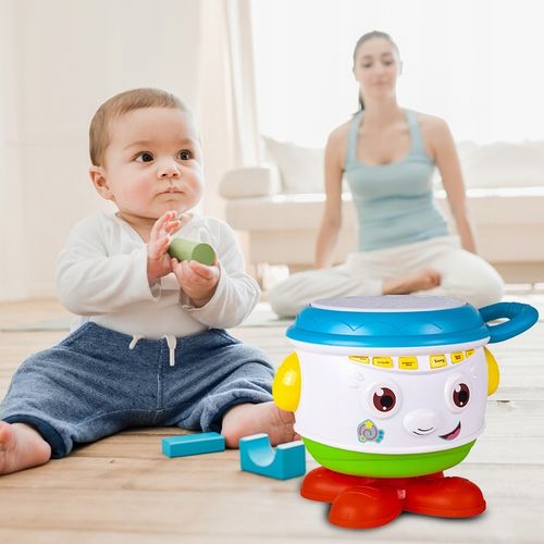 BĘBENEK MUZYCZNY INTERAKTYWNY OBROTOWY DLA DZIECI ŚWIATŁO ŚMIECH DZIECKA na Arena.pl