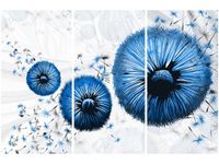 60 90CM OBRAZ 3 ELEM NIEBIESKIE DMUCHAWCE DRUK PŁÓTNO RAMA