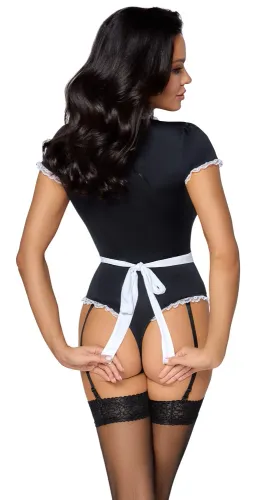 cottelli costumes kelnerka kostium body z fartuszkiem czarny l na Arena.pl