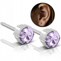 BLOMDAHL HIPOALERGICZNE kolczyki stałe VIOLET 4 mm PLASTIK MEDYCZNY