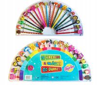 Mega Pakiet Przybory Szkolne Kredki Ołówek Gumki Gumka Temperówka Prezent