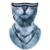 Komin Osłona na twarz i szyję przed Wiatrem Słońcem Mrozem - wzór Kot Cyan