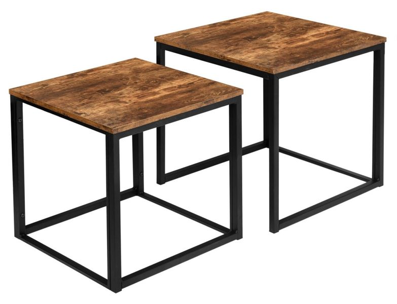 Stoliki kawowe loft Praven postarzany dąb zdjęcie 8