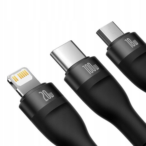 Kabel USB-USB Typ C - Micro USB-USB Typ-C-Lightning BASEUS 3w1 100W 1.2 m na Arena.pl
