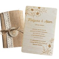 Drewniana Kartka na Rocznicę Ślubu 30, 40, 50 Eko Pamiątka w Drewnie