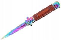 Nóż sprężynowy Italy rainbow fade BSH Adventure stal 420 N521A