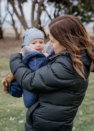 Śpiworek z futerkiem do wózka granatowy + torba + pokrowiec STARKY na Arena.pl