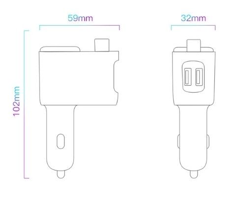 Transmiter FM do samochodu Baseus 2x USB, Bluetooth - czarny na Arena.pl