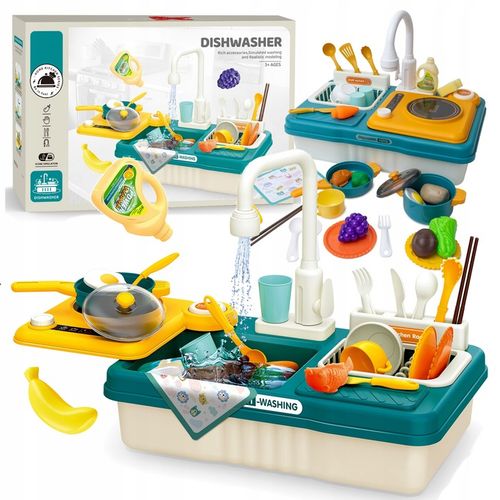 ZLEW ZLEWOZMYWAK kuchenka kuchnia dla dzieci palnik kran z wodą GARNKI 31el na Arena.pl