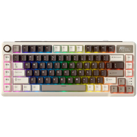 royal kludge rk l75 mocha grey gaming keyboard beige switch
