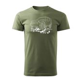 Koszulka z samochodem Land Rover Land Roverem męska khaki REGULAR S
