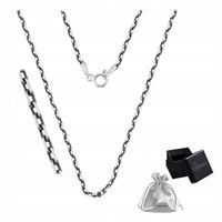 Łańcuszek srebro pr. 925 Splot Ankier Oksydowany do Wisiorków| 55 cm x 2 mm