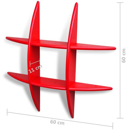 Półki ścienne, 2 szt., czerwone GXP-686491 na Arena.pl