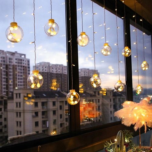 Kurtyna świetlna girlanda lampki świąteczne kule bombki led sople 1005 na Arena.pl