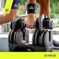 Hantel regulowany TREXO Stalowe TXO-B4W001 40 kg czarny 8 talerzy