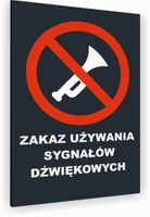 Tabliczka znak informacyjny 40x30 Antracyt ZAKAZ UŻYWANIA KLAKSONU Dibond