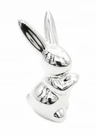 Króliczek wielkanocny królik ceramiczny srebrny figurka lustrzana