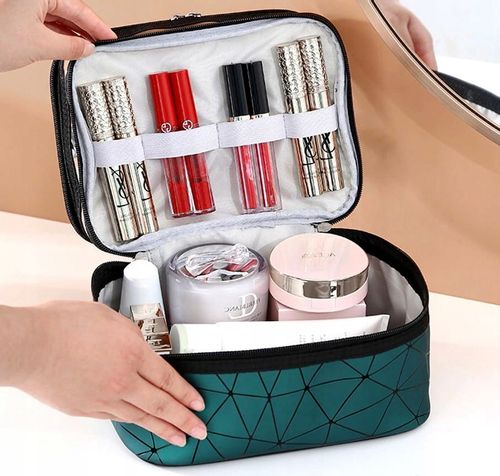 Kosmetyczka wisząca wodoodporna duża przezroczysta  E1_10_Zielony na Arena.pl