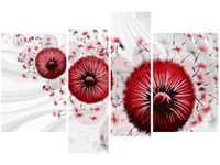 130CM 85 OBRAZ 4 ELEM CZERWONY DMUCHAWCE 4 ŚCIENNY