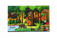 Drewniana kolorowa układanka dla dzieci Zabawka PUZZLE ZWIERZĘTA 16 el