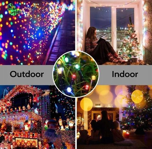 LAMPKI CHOINKOWE ŚWIĄTECZNE SOLARNE 200 LED ZEWNĘTRZNE MULTIKOLOR na Arena.pl