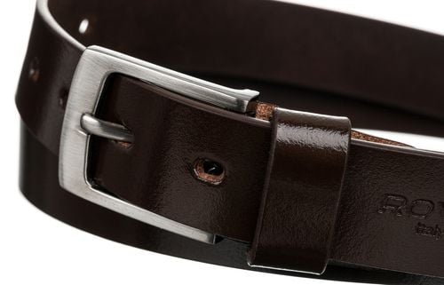 wąski pasek męski z polerowanej skóry naturalnej licowej - rovicky 90 na Arena.pl