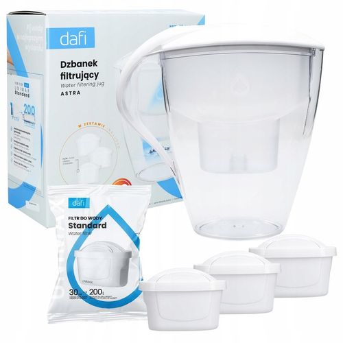 Dzbanek filtrujący DAFI ASTRA 3l manualny + 3x Filtr wody DAFI UNIMAX na Arena.pl
