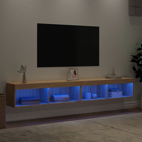 Szafki TV, z LED, 2 szt., kolor dąb sonoma, 100x30x30 cm na Arena.pl