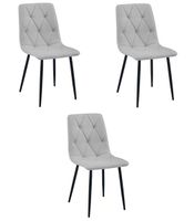 Krzesło tapicerowane LIBRA jasnoszare eleganckie do kuchni jadalni x3