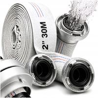 WĄŻ STRAŻACKI DO POMPY WODY POMP SZAMBA PARCIANY SZYBKOZŁĄCZKI 2" CALE 30M