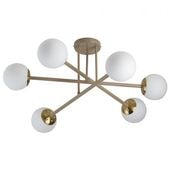 ŻYRANDOL LED E27 BALI-12 BEŻ ZŁOTY STAL SZKŁO 74CM