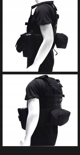 KAMIZELKA WOJSKOWA TAKTYCZNA WOJSKOWA Torby 600D MOLLE Black Camo na Arena.pl