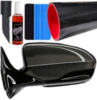 FOLIA NA LUSTERKA SAMOCHODOWE CARBON 5D CZARNY Połysk 50x100cm + ZESTAW