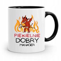Dla Managera Menadżera Kubek Czarny Prezent Z Nadrukiem Ze Zdjęciem