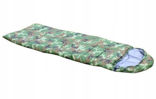 ŚPIWÓR KOŁDRA DUŻY CIEPŁY MORO Z KAPTUREM 200x70 MUMIA TURYSTYCZNY na Arena.pl