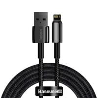 mocny przewód kabel w oplocie usb iphone lightning 2.4 a 2 m czarny