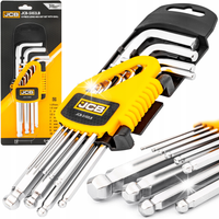 ZESTAW KLUCZE IMBUSOWE WKRĘTAKI JCB IMBUS CRV Z KULKĄ 10el 1,27-10mm