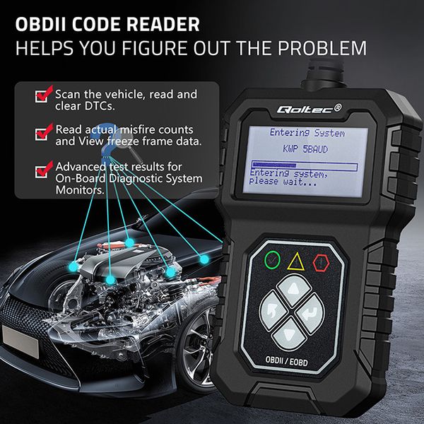 Cyfrowy Tester diagnostyczny Interfejs ProLine OBDII EOBD PL MENU  8V–25V zdjęcie 4