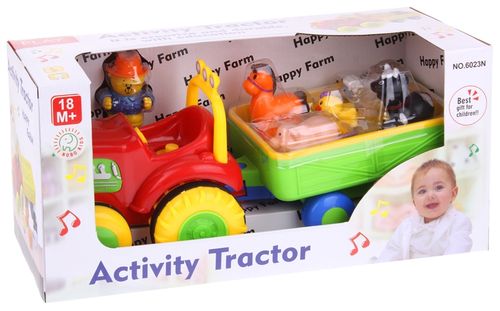 Interaktywny Traktor Przyczepka Dźwięki Farmer na Arena.pl