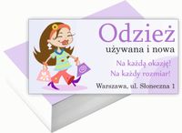 Wizytówki firmowe 100szt RÓŻNE WZORY do wyboru ODZIEŻ UŻYWANA