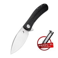 Nóż Składany Trollsky Knives Mandu XL  Satin MagnaCut Black CarbonTex G10
