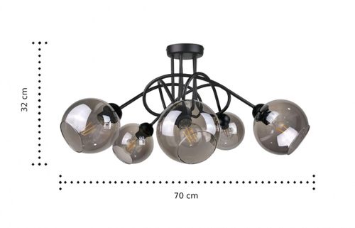 Lampa sufitowa 5xE27 RING BLACK na Arena.pl