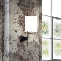 Ścienna lampa TOKYO 50401137 metalowa kinkiet abażurowy biały czarny