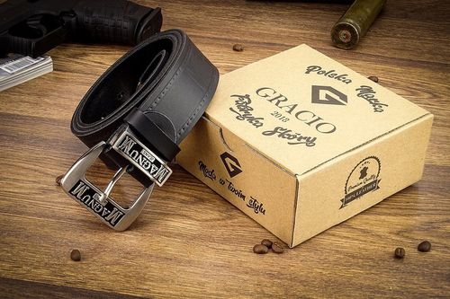 Pasek Męski skórzany czarny do spodni 110 pas na Arena.pl