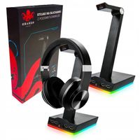 STOJAK UCHWYT SŁUCHAWKI PODŚWIETLENIE RGB HUB USB