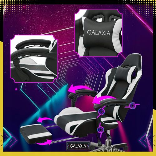 FOTEL GAMINGOWY BIUROWY Obrotowy Kubełkowy Krzesło Gamingowe Z Podnóżkiem na Arena.pl