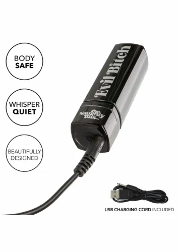 evil bitch lipstick vibrator mini masażer 10 trybow czarny 4 cale na Arena.pl